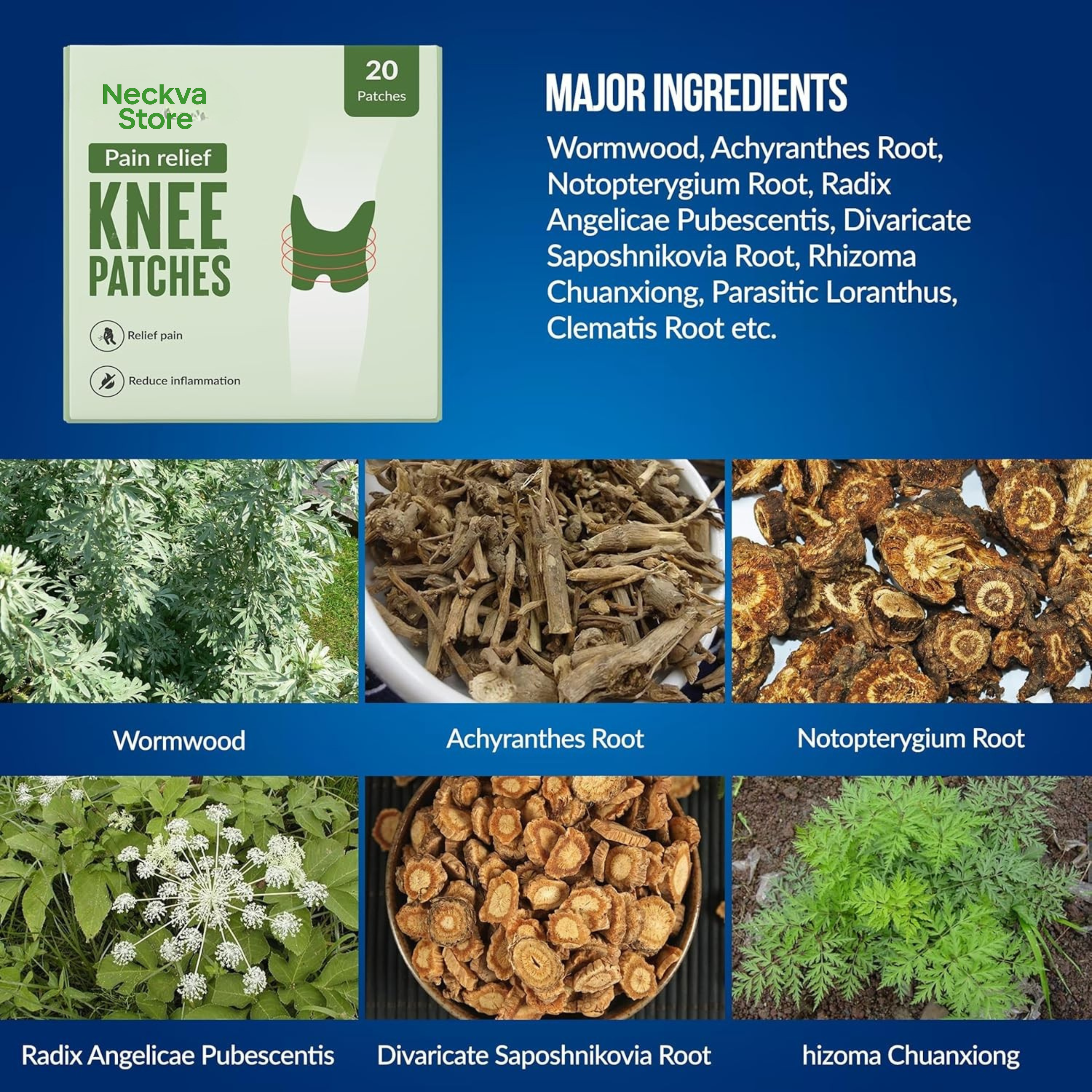 Neckva™ Herbal Pain Relief Patches – Instant Pain Relief & Long-Lasting Comfort