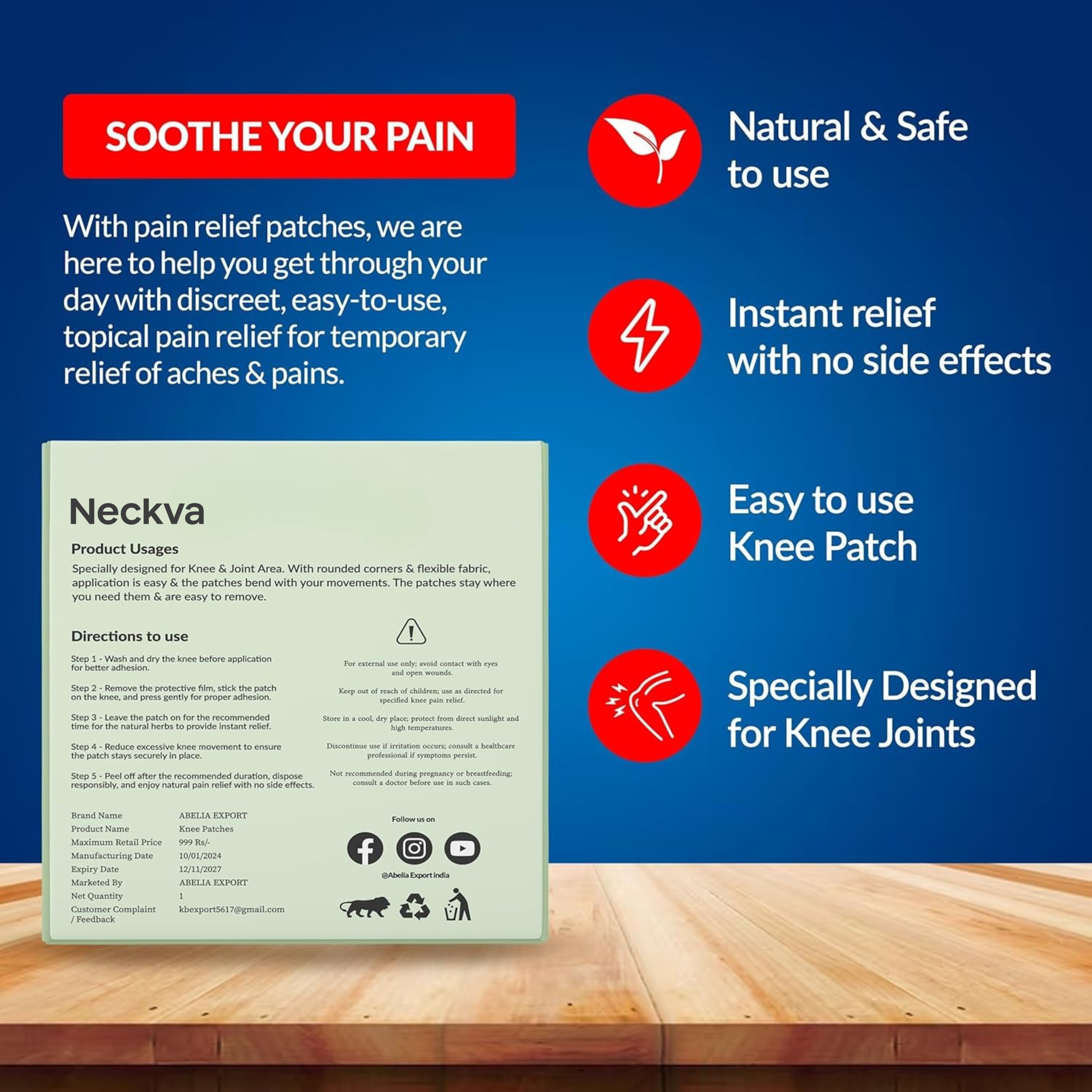 Neckva™ Herbal Pain Relief Patches – Instant Pain Relief & Long-Lasting Comfort